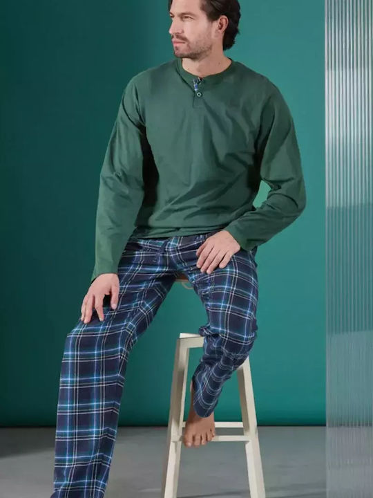 Paul Martin Men's Winter Checked Pajamas Set Plaid