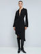 Midi Abendkleid Schwarz 54-3053-Schwarz