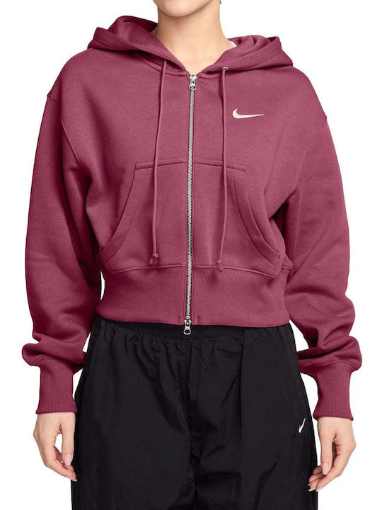 nike pink cropped sweatshirt