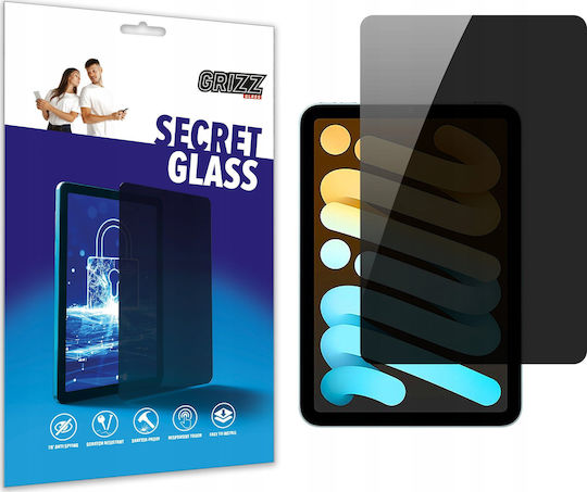 GrizzGlass Privacy Tempered Glass for iPad mini 2021 / mini 2024 Black