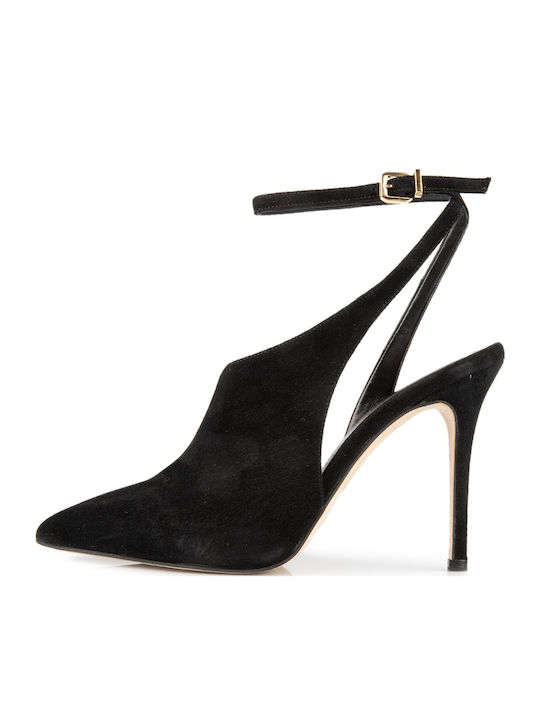Fardoulis Leather Pointed Toe Stiletto Black Hi...