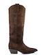 Cowboy Boots with Zipper Brown