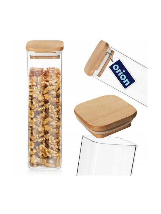 Orion Vase General Use with Lid Glass Transparent 600ml