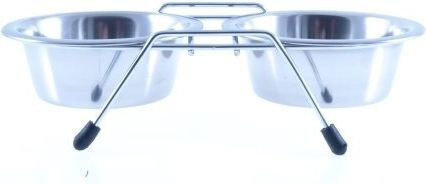 Lupi Pets Stainless Steel Bowl Food for Dog & Cat with Base 24cm in Silver Color