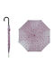 Rain Automatic Umbrella with Walking Stick Pink