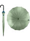 Rain Automatic Umbrella with Walking Stick Green