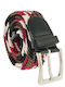 Wide Elastic Men's Belt from Artificial Leather Knitted Red