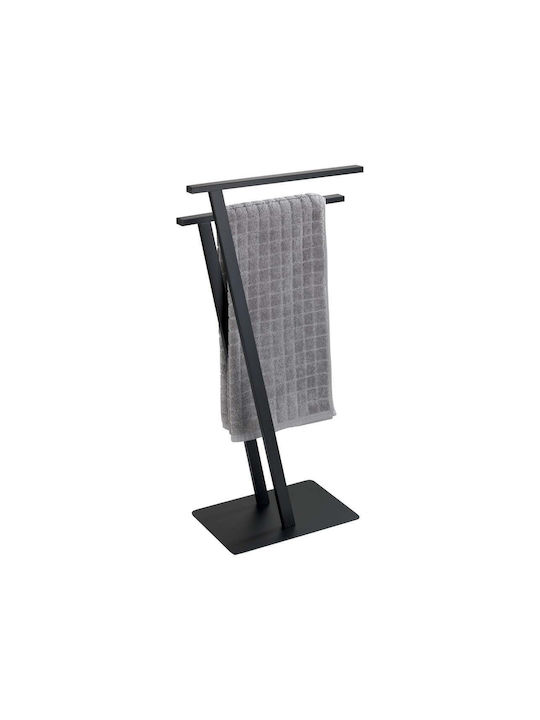 Wenko Double Wall-Mounted Bathroom Rail with Screws 40x76.5cm Inox Black