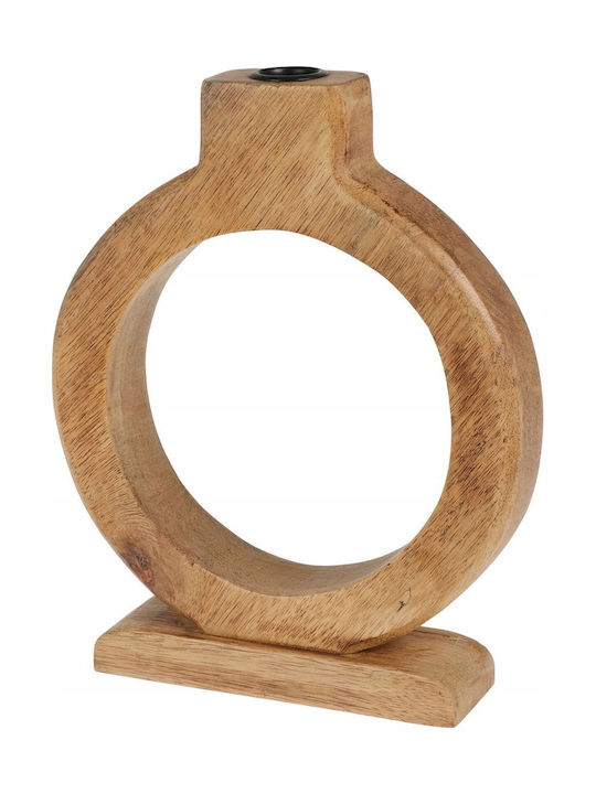 Home&Styling Collection Κηροπήγιο Ξύλινο σε Καφέ Χρώμα 16x21εκ.