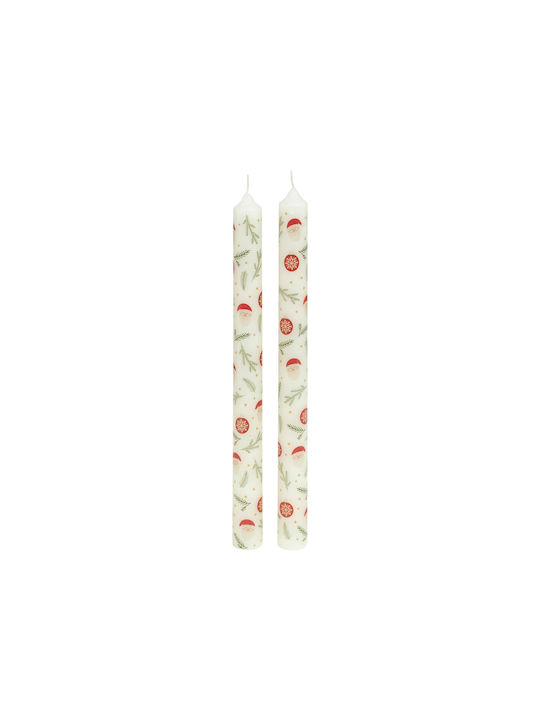 Lumânare Decorativă Santa Conic Albă 24.5cm 2 Bucăți