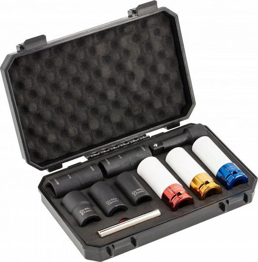 Högert Technik Sockets with Frame Host 1/2" Set 10 Pieces