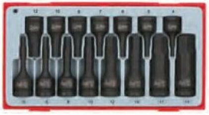 Teng Tools Карудаки Шестограмни с Каре Приемник 1/2", 3/8" Комплект 15бр