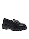 Leder Damen Mokassins in Schwarz Farbe