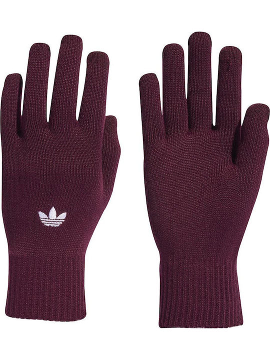 adidas Adicolor Μπορντό Ανδρικά Πλεκτά Γάντια Αφής