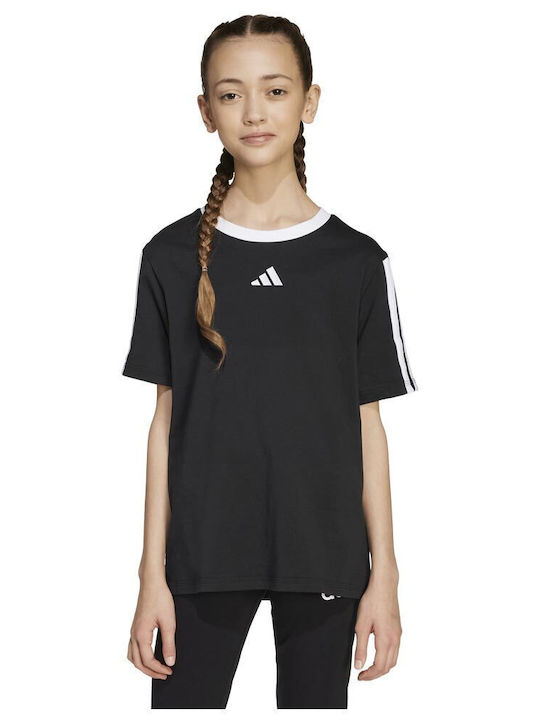 adidas Παιδικό T-shirt Μαύρο Essentials 3-stripes