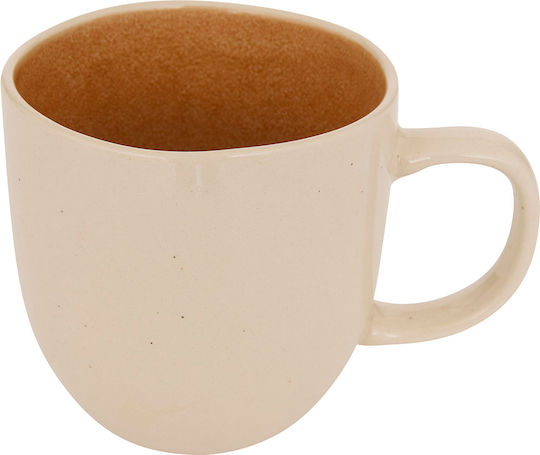 Керамична чаша, бежова, 440 ml