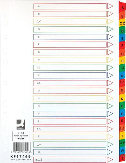 Q-Connect Separator de Plastic pentru pentru carduri A4 cu Întărire