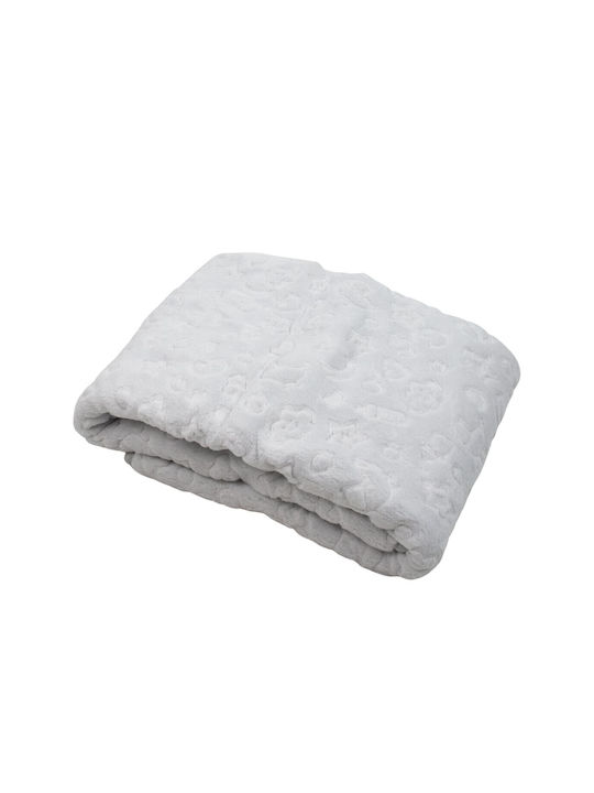 Kamtex Baby Κουβέρτα Βελουτέ Γκρι 100x120εκ.