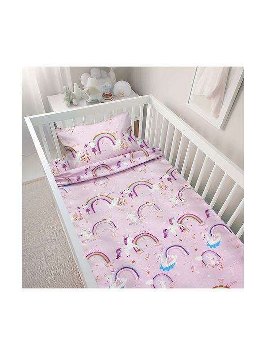 Lino Home Baby Sheets Set Crib Cotton Beige 120x180cm