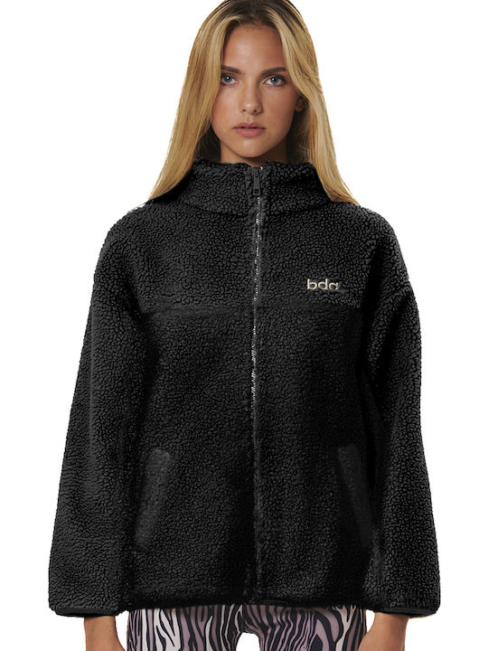 Body Action Women's Cardigan with Zipper Black