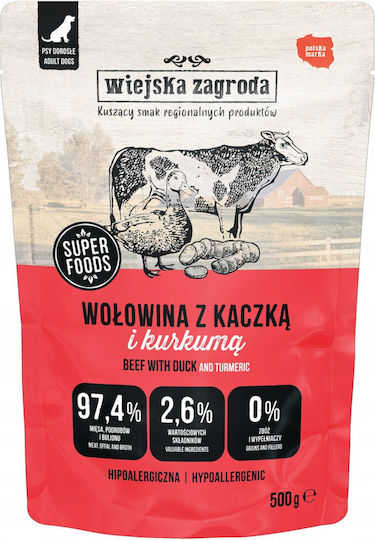 Wiejska Zagroda Υγρή Τροφή Σκύλων με Βοδινό και Πάπια 500gr