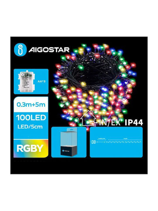 100 Lights LED 5m. Multicolor Battery in String 1pcs