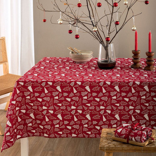 Palamaiki Christmas Tablecloth Runner Fabric Red L140xW45cm.