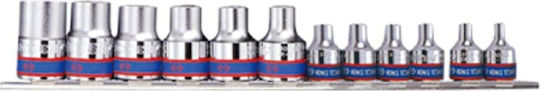 King Tony Sockets with Frame Host 3/8" 1/2" Set of 12 Pieces