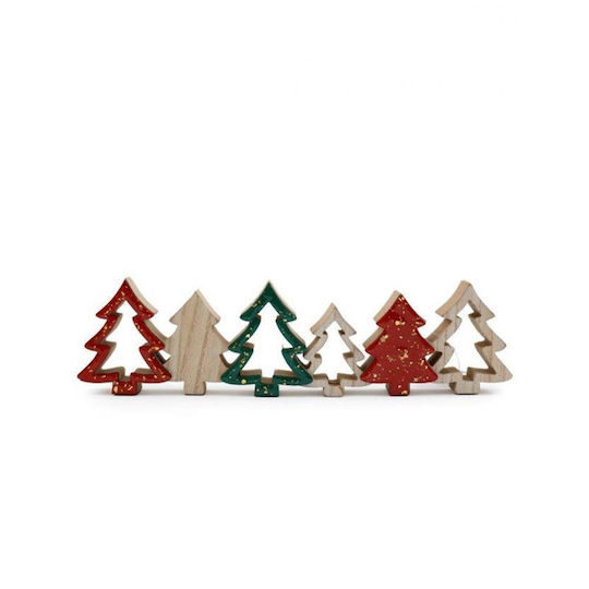Arbore Decorativ De Crăciun Din Lemn Cu Aspect Natural 30cm