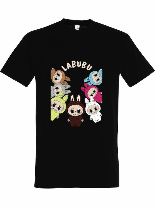 Детска тениска Black Labubu Monsters Poping Up