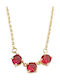 Prince Silvero Necklace From Gold Plated Silver With Red Zircon