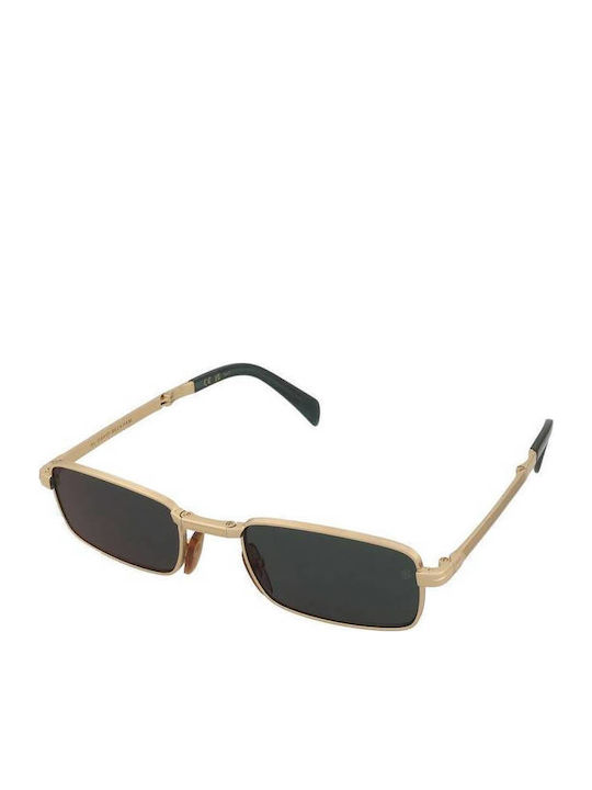 David Beckham Unisex Sunglasses with Gold Metal Frame and Green Lens