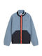 Hybrid Sherpa Jacket Kids Sports Coat Short with Hood Blue
