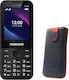 MaxCom MM248 & Θήκη Protect Ancus Μαύρη με Κόκκινη Ραφή Dual SIM Κινητό με Κουμπιά Μαύρο