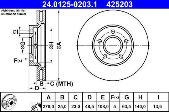Ate Brake Disc 24.0125-0203.1