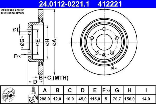 Ate Brake Disc 24.0112-0221.1