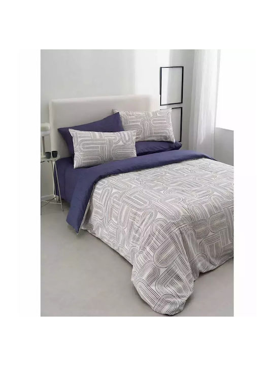 Vesta Home Sheet Sets King Size with Elastic 240x270+35cm. Lorena-1 Kaφe 4pcs