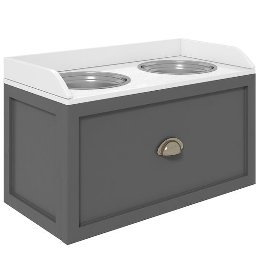 Pawhut Ανοξείδωτο Μπολ Φαγητού για Σκύλο 2lt 60x30x36εκ.
