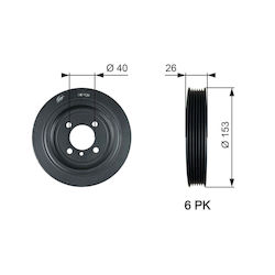 Belt Pulley Crankshaft Gates Tvd1129