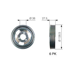 Belt Pulley Crankshaft Gates Tvd1117