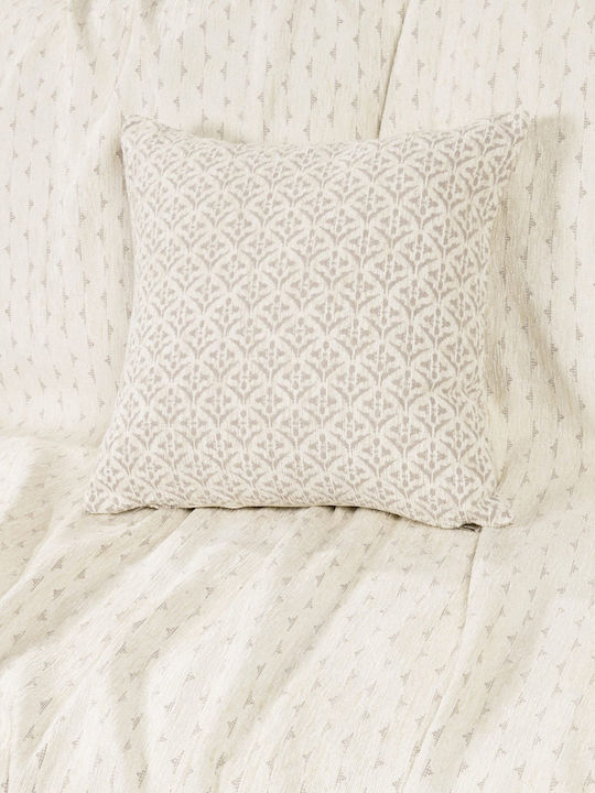 Nima Decorative Pillow Case Roselle From 100% Cotton Ivory 45x45cm