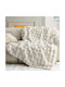 Kalogirou Home Decorative Pillow Case with Beige Furry 40x40cm
