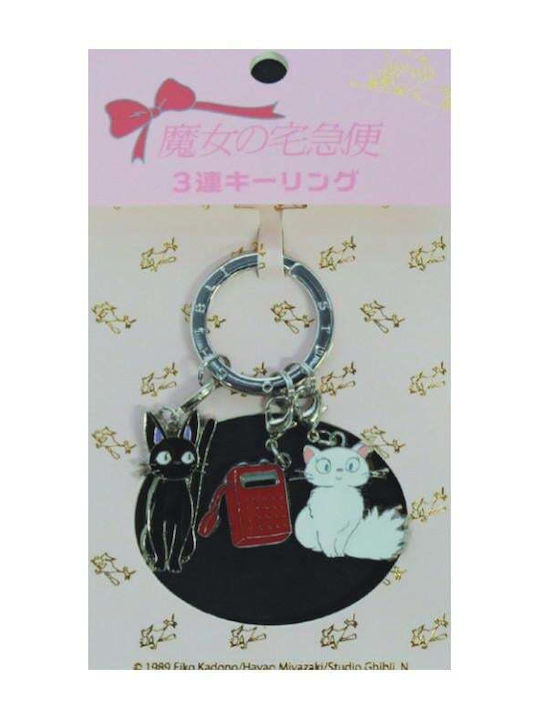 Kiki's Delivery Service Jiji Lily & Phone Metal Keychain