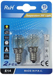 R&h Oven Bulbs E14 15w 300° Set 2 Pieces