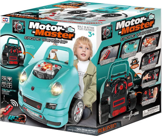 Motor Master Vehicle Mechanics Toy Lights Sound Blue #008-977a