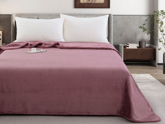 Liolios Home Zurigo Velvet Single Blanket 160x240cm Lilac
