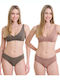 Bamboo Damen Brasilien 2Pack mit Spitze Multicolor