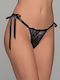 Women's String with Lace Black