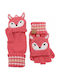 Kids Gloves Fingerless Pink