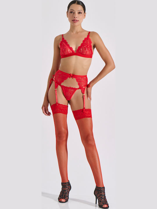 Milena by Paris Women's String with Lace Red